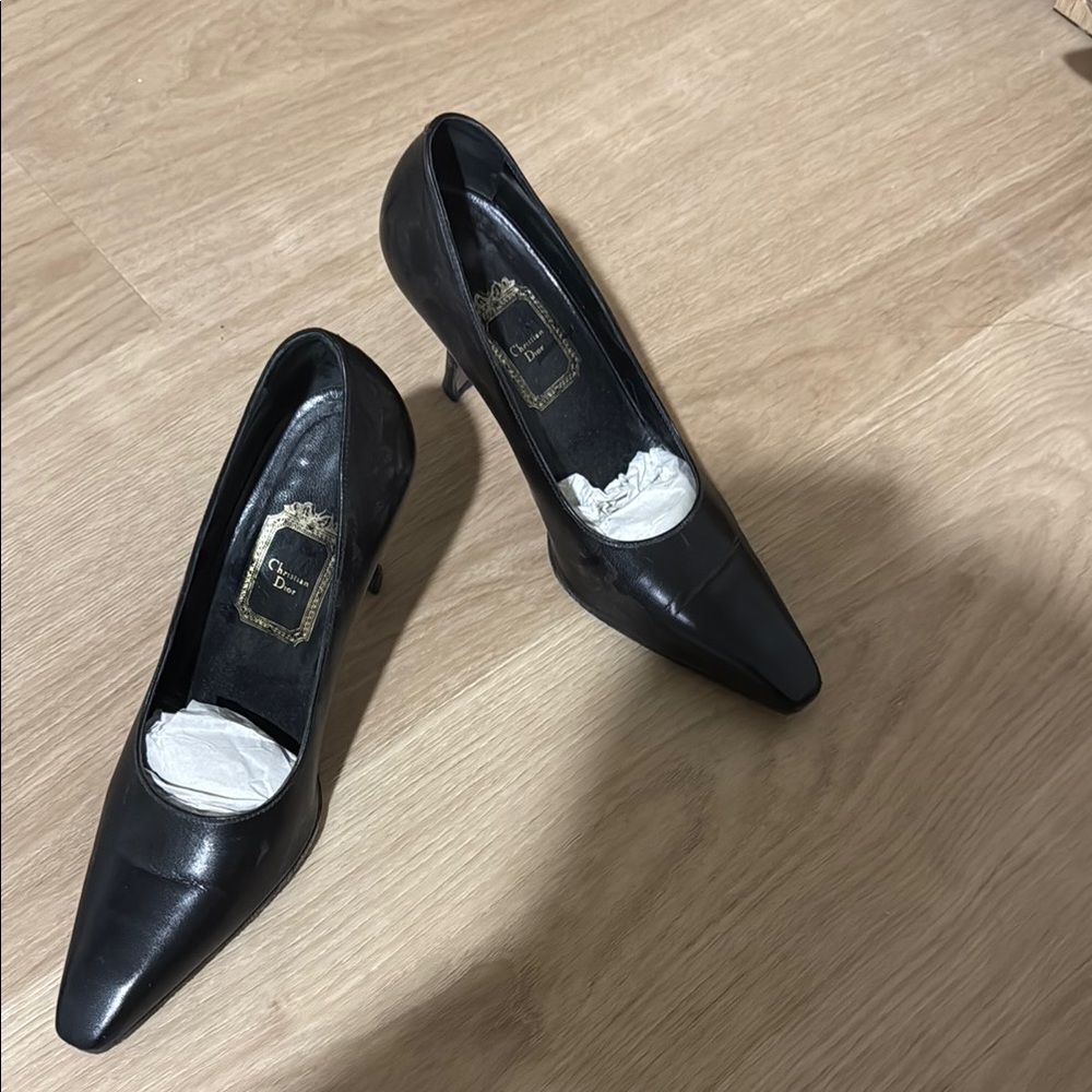 Christian Dior Classic Black Leather Heels